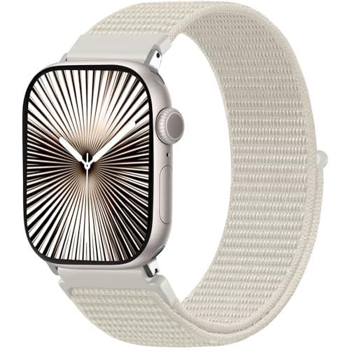 Ynitec Sport Loop Armbänder Kompatibel mit Apple Watch Armband 42mm 44mm 45mm 46mm 49mm Herren, Einstellbar Weich Nylon Ersatzarmband für iWatch Band Series 10 9 SE Ultra 8 7 6 5 4 3 2 1, Polarstern von Ynitec