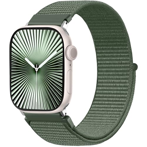 Ynitec Sport Loop Armbänder Kompatibel mit Apple Watch Armband 42mm 44mm 45mm 46mm 49mm Herren, Einstellbar Weich Nylon Ersatzarmband für iWatch Band Series 10 9 SE Ultra 8 7 6 5 4 3 2 1, Kiefern Grün Ynitec Sport Loop Armbänder Kompatibel mit Apple Watch Armband 42mm 44mm 45mm 46mm 49mm Herren, Einstellbar Weich Nylon Ersatzarmband für iWatch Band Series 10 9 SE Ultra 8 7 6 5 4 3 2 1, Kiefern Grün von Ynitec