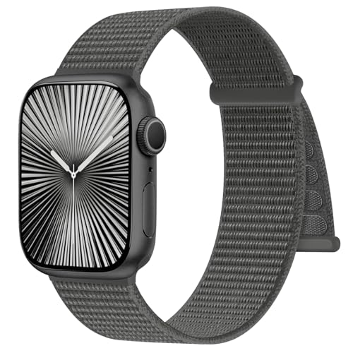 Ynitec Sport Nylon Armband Kompatibel mit Apple Watch Armband 41mm 40mm 38mm 42mm - Series 10 für Damen, Verstellbares Ersatz Band Loop Uhrenarmband für iWatch Series 10 9 8 7 6 5 4 3 2 1 SE, Graphit Ynitec Sport Nylon Armband Kompatibel mit Apple Watch Armband 41mm 40mm 38mm 42mm - Series 10 für Damen, Verstellbares Ersatz Band Loop Uhrenarmband für iWatch Series 10 9 8 7 6 5 4 3 2 1 SE, Graphit von Ynitec