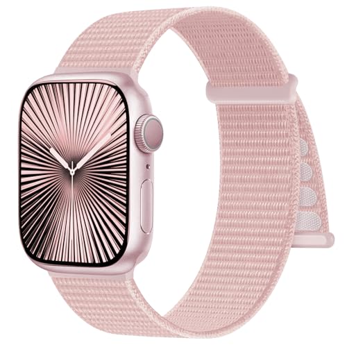 Ynitec Sport Nylon Armband Kompatibel mit Apple Watch Armband 41mm 40mm 38mm 42mm - Series 10 für Damen, Verstellbares Ersatz Band Loop Uhrenarmband für iWatch Series 10 9 8 7 6 5 4 3 2 1 SE, Rosa Ynitec Sport Nylon Armband Kompatibel mit Apple Watch Armband 41mm 40mm 38mm 42mm - Series 10 für Damen, Verstellbares Ersatz Band Loop Uhrenarmband für iWatch Series 10 9 8 7 6 5 4 3 2 1 SE, Rosa von Ynitec