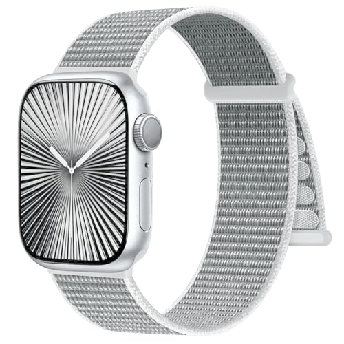 Ynitec Sport Nylon Armband Kompatibel mit Apple Watch Armband 44mm 45mm 42mm 49mm 46mm - Series 10, 2025 Upgrade Ersatz Band Loop Uhrenarmband für iWatch Series 10 9 8 7 6 5 4 3 2 1 SE Ultra, Weiß Ynitec Sport Nylon Armband Kompatibel mit Apple Watch Armband 44mm 45mm 42mm 49mm 46mm - Series 10, 2025 Upgrade Ersatz Band Loop Uhrenarmband für iWatch Series 10 9 8 7 6 5 4 3 2 1 SE Ultra, Weiß von Ynitec