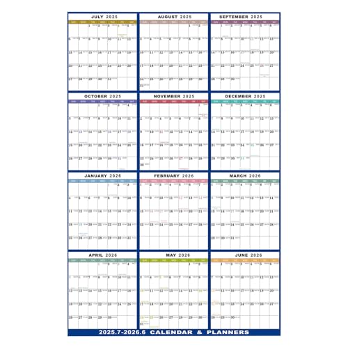 2025 löschbarer Wandkalender, löschbarer Kalender für Wand - Trockener Löschen doppelseitiges Whiteboard 12 Monate - Multifunktional wiederverwendbare monatliche Planer löschbare Marker für Familien, von Ynnhik