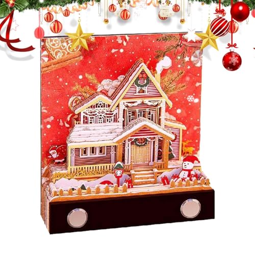 3D Memo Pad, 3D Notizblock,Snowhouse 3D Papier Sculpture Memo Pad - Neujahr Urlaub Favor Tabelle Centerpieces Carving Art Notizblock für Weihnachten Winter Home Notizen von Ynnhik