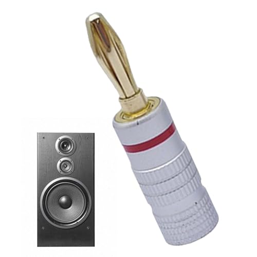 Bananenstecker – 4 mm vergoldete Lautsprecherstecker | Schnellverbindungsstecker, 24 Karat vergoldete Lautsprecherstecker für Lautsprecher mit Federklemmen, Bananenstecker Bananenstecker – 4 mm vergoldete Lautsprecherstecker | Schnellverbindungsstecker, 24 Karat vergoldete Lautsprecherstecker für Lautsprecher mit Federklemmen, Bananenstecker von Ynnhik