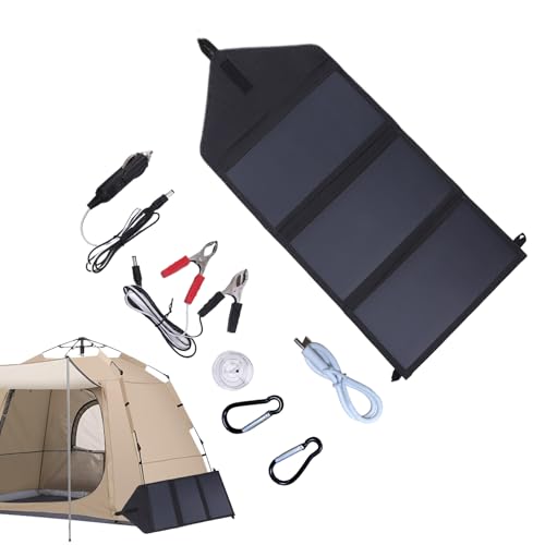 Faltbares Solarladegerät, tragbares Solarpanel -Kit | Tri-Fach tragbares Solargeneratorpanel für Batterie | 100W Doppel USB Wasserdichtes und staubdichtes Design für Outdoor -Abenteuer. Beinhaltet La Faltbares Solarladegerät, tragbares Solarpanel -Kit | Tri-Fach tragbares Solargeneratorpanel für Batterie | 100W Doppel USB Wasserdichtes und staubdichtes Design für Outdoor -Abenteuer. Beinhaltet La von Ynnhik