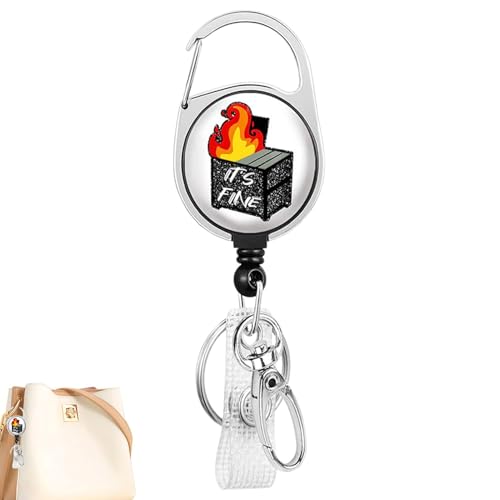 Feuerwehr-Ausweishalter mit Gürtelclip, einziehbar, Ausweishalter für Lehrer, Krankenschwester, Ausweishalter, einziehbar, lustiger Schlüsselanhänger von Ynnhik