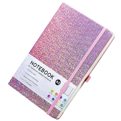 Glitter Journal, Glitter Journal Notebook, A5 Hardcover Journal, 8,4 x 5,7 Zoll 160 reihige Seiten Glitter Losser nie Journal Hardcover Notebooks mit Bandagen für Schreiben Glitter Journal, Glitter Journal Notebook, A5 Hardcover Journal, 8,4 x 5,7 Zoll 160 reihige Seiten Glitter Losser nie Journal Hardcover Notebooks mit Bandagen für Schreiben von Ynnhik