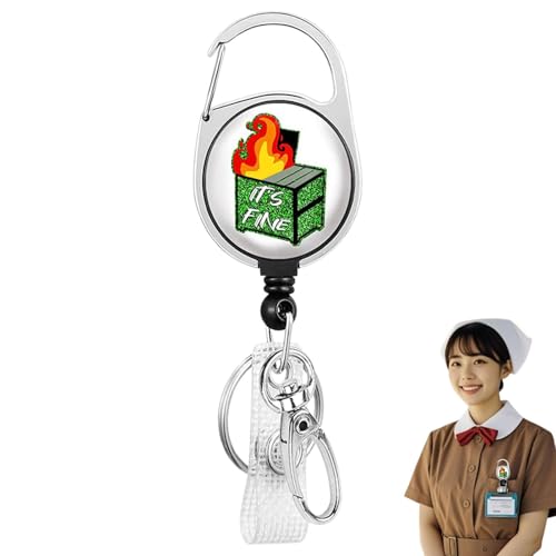 Gürtelclip für Feuerwehrausweis, Karabiner, Schlüsselanhänger, strapazierfähig, mit 360 Grad drehbarem Karabiner-Clip, Krankenschwester-Lehrer-Ausweishalter für Erwachsene von Ynnhik