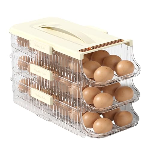 Kühlschrank Eierbehälter - PET-Eierhalter, Eier-Aufbewahrungsbox | Auto Rolling Kühlschrank Eierorganisator, platzsparende Kücheneierreger, Eierspender für Kühlschrank, Lagerung von Kücheneiern Kühlschrank Eierbehälter - PET-Eierhalter, Eier-Aufbewahrungsbox | Auto Rolling Kühlschrank Eierorganisator, platzsparende Kücheneierreger, Eierspender für Kühlschrank, Lagerung von Kücheneiern von Ynnhik