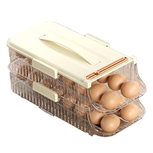 Kühlschrank Eierbehälter - PET-Eierhalter, Eier-Aufbewahrungsbox | Auto Rolling Kühlschrank Eierorganisator, platzsparende Kücheneierreger, Eierspender für Kühlschrank, Lagerung von Kücheneiern Kühlschrank Eierbehälter - PET-Eierhalter, Eier-Aufbewahrungsbox | Auto Rolling Kühlschrank Eierorganisator, platzsparende Kücheneierreger, Eierspender für Kühlschrank, Lagerung von Kücheneiern von Ynnhik