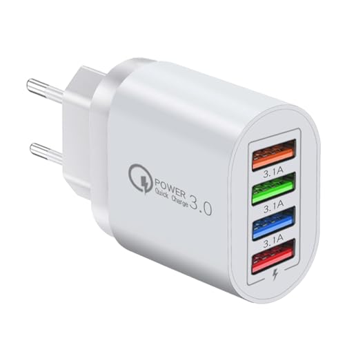 Ladeblock - Schnellladeblock, Reiseadapter mit Vier Anschlüssen, Handy Ladegerät, Stecker Reiseadapter, Ladewürfelkopf für Tablet-Computer, Hause auf Reisen von Ynnhik