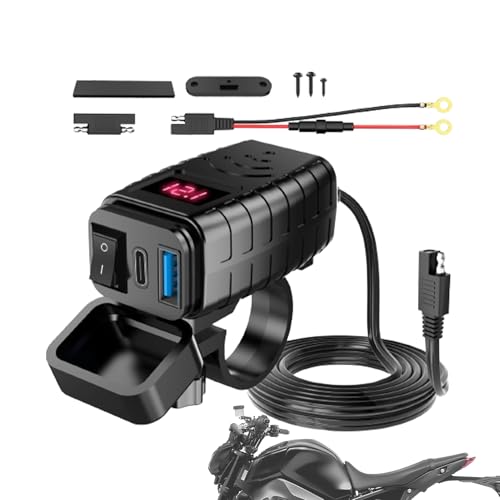 Motorrad-USB-Handy-Ladegerät, Motorrad-Handy-Ladegerät - Motorrad-Ladegerät USB-Anschluss - Schnellladegerät PD 3.0-Buchse, PD- und QC 3.0-Telefonladegerät für Motorräder, Marinesoldaten von Ynnhik