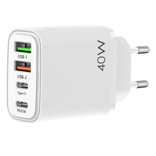 Schnellladeblock - USB C PD Überhitzungsschutz 4 Port 40W Ladekabel - 100–240 V Ladekabel für tragbarer Ladewürfel für Telefon-Tablet Schnellladeblock - USB C PD Überhitzungsschutz 4 Port 40W Ladekabel - 100–240 V Ladekabel für tragbarer Ladewürfel für Telefon-Tablet von Ynnhik