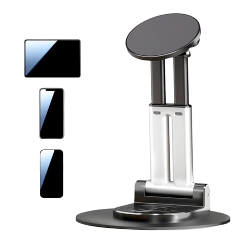 Telefonständer für Schreibtisch - Einstellbarer Klapptisch für Handyhalter, magnetischer Tischhalter aus Metall für Leser, Tablet, Mobiltelefon Telefonständer für Schreibtisch - Einstellbarer Klapptisch für Handyhalter, magnetischer Tischhalter aus Metall für Leser, Tablet, Mobiltelefon von Ynnhik