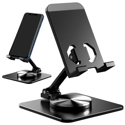 Tischtelefon Halter Stand, Handy-Ständer | 360 Grad Drehung tragbarer Telefonständer faltbarer Handy-Ständer - Multi-Winkel Metalltelefon Halter Verstellbarer Handy-Ständer für Tablet von Ynnhik