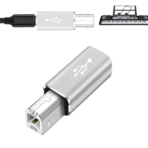 Typ C auf B, Stecker auf Drucker, Adapter aus Aluminiumlegierung für Digital Piano Controller, DJ-Controller, weitgehend kompatibel Typ C auf B, Stecker auf Drucker, Adapter aus Aluminiumlegierung für Digital Piano Controller, DJ-Controller, weitgehend kompatibel von Ynnhik