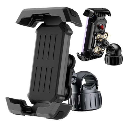 Ynnhik Motorrad-Handyhalterung, Anti-Shake-ATV-Handyhalterung, Anti-Shake-Navigation, feste Halterung für Auto, ATV von Ynnhik