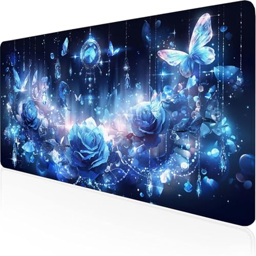 Blau Mauspad Rosemauspad XXL mit Leder und Rutchfeste Wildleder Wasserfeste Gaming Tischunterlage, Vernähte Kanten Anti Rutsch Desk Mat für Unterlage Büro/Home schreibunterlagen 900x300x3mm XY-19 Blau Mauspad Rosemauspad XXL mit Leder und Rutchfeste Wildleder Wasserfeste Gaming Tischunterlage, Vernähte Kanten Anti Rutsch Desk Mat für Unterlage Büro/Home schreibunterlagen 900x300x3mm XY-19 von Ynulann