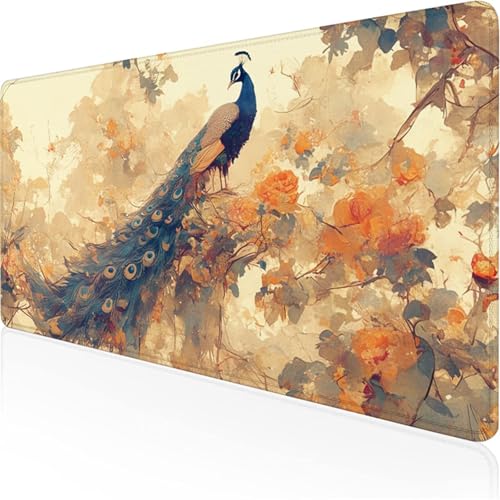 Dunkelblau Mauspad Pfaumauspad XXL mit Leder und Rutchfeste Wildleder Wasserfeste Gaming Tischunterlage, Vernähte Kanten Anti Rutsch Desk Mat Unterlage Büro/Home schreibunterlagen 800x400x3mm XY-209 Dunkelblau Mauspad Pfaumauspad XXL mit Leder und Rutchfeste Wildleder Wasserfeste Gaming Tischunterlage, Vernähte Kanten Anti Rutsch Desk Mat Unterlage Büro/Home schreibunterlagen 800x400x3mm XY-209 von Ynulann