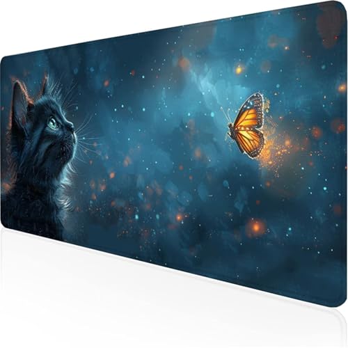 DunkelblauMauspad Katzemauspad XXL mit Leder und Rutchfeste Wildleder Wasserfeste Gaming Tischunterlage, Vernähte Kanten Anti Rutsch Desk Mat Unterlage Büro/Home schreibunterlagen 900x400x3mm XY-193 DunkelblauMauspad Katzemauspad XXL mit Leder und Rutchfeste Wildleder Wasserfeste Gaming Tischunterlage, Vernähte Kanten Anti Rutsch Desk Mat Unterlage Büro/Home schreibunterlagen 900x400x3mm XY-193 von Ynulann