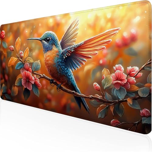 Farbe Mauspad Vogelmauspad XXL mit Leder und Rutchfeste Wildleder Wasserfeste Gaming Tischunterlage, Vernähte Kanten Anti Rutsch Desk Mat für Unterlage Büro/Home schreibunterlagen 700x300x3mm XY-253 von Ynulann