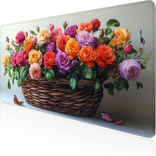 FarbeMauspad Blumenmauspad XXL mit Leder und Rutchfeste Wildleder Wasserfeste Gaming Tischunterlage, Vernähte Kanten Anti Rutsch Desk Mat für Unterlage Büro/Home schreibunterlagen 800x300x3mm XY-25 FarbeMauspad Blumenmauspad XXL mit Leder und Rutchfeste Wildleder Wasserfeste Gaming Tischunterlage, Vernähte Kanten Anti Rutsch Desk Mat für Unterlage Büro/Home schreibunterlagen 800x300x3mm XY-25 von Ynulann
