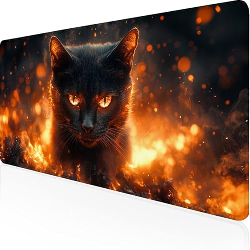 Mauspad Tiere (2) mauspad XXL mit Leder und Rutchfeste Wildleder Wasserfeste Gaming Tischunterlage, Vernähte Kanten Anti Rutsch Desk Mat für Unterlage Büro/Home schreibunterlagen 700x300x3mm XY-191 von Ynulann