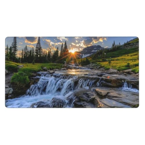 Mauspad XXL 600x400mm,Mauspad Landschaft Mousepad,Baum Schreibtischunterlage Kinder,Wasserdicht Mauspad Gaming,Vernähte Kanten Desk Mat,Anti-Rutsch Mouse Pad,für Gaming,Büro,Zuhause,Geschenk ly-366 von Ynulann