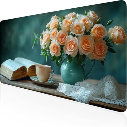 Orange Farbe Mauspad Rosemauspad XXL mit Leder und Rutchfeste Wildleder Wasserfeste Gaming Tischunterlage, Vernähte Kanten Anti Rutsch Desk Mat Unterlage Büro/Home schreibunterlagen 900x400x3mm XY-93 Orange Farbe Mauspad Rosemauspad XXL mit Leder und Rutchfeste Wildleder Wasserfeste Gaming Tischunterlage, Vernähte Kanten Anti Rutsch Desk Mat Unterlage Büro/Home schreibunterlagen 900x400x3mm XY-93 von Ynulann