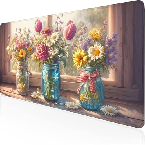 RosaMauspad Blumemauspad xxl mit Leder und Rutchfeste Wildleder Wasserfeste Gaming Tischunterlage,groß Vernähte Kanten Anti Rutsch Desk Mat für Unterlage Büro/Home schreibunterlagen 800x300x3mm QP-1 RosaMauspad Blumemauspad xxl mit Leder und Rutchfeste Wildleder Wasserfeste Gaming Tischunterlage,groß Vernähte Kanten Anti Rutsch Desk Mat für Unterlage Büro/Home schreibunterlagen 800x300x3mm QP-1 von Ynulann