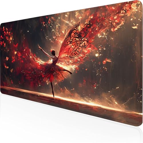 Rot Mauspad Fraumauspad XXL mit Leder und Rutchfeste Wildleder Wasserfeste Gaming Tischunterlage, Vernähte Kanten Anti Rutsch Desk Mat Unterlage Büro/Home schwarz schreibunterlagen 800x300x3mm XY-71 Rot Mauspad Fraumauspad XXL mit Leder und Rutchfeste Wildleder Wasserfeste Gaming Tischunterlage, Vernähte Kanten Anti Rutsch Desk Mat Unterlage Büro/Home schwarz schreibunterlagen 800x300x3mm XY-71 von Ynulann