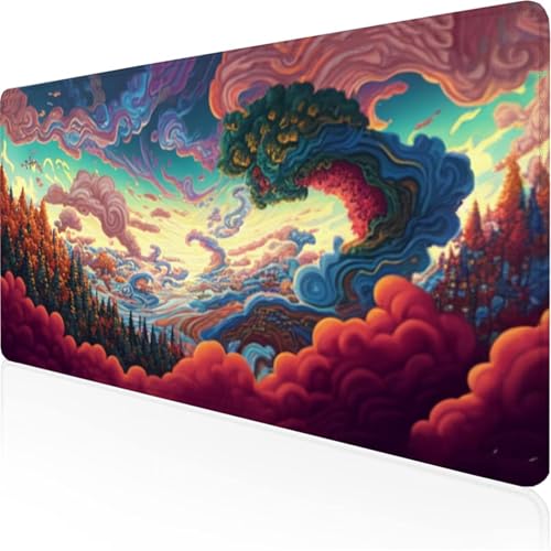 Rot Mauspad Wolkemauspad XXL mit Leder und Rutchfeste Wildleder Wasserfeste Gaming Tischunterlage, Vernähte Kanten Anti Rutsch Desk Mat für Unterlage Büro/Home schreibunterlagen 800x400x3mm XY-259 Rot Mauspad Wolkemauspad XXL mit Leder und Rutchfeste Wildleder Wasserfeste Gaming Tischunterlage, Vernähte Kanten Anti Rutsch Desk Mat für Unterlage Büro/Home schreibunterlagen 800x400x3mm XY-259 von Ynulann