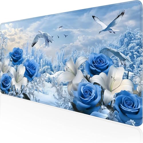 Schreibtischunterlage Blau Mauspad Blumen Rutschfeste Mausmatte Leicht, Reinigen,Wasserdichte Multifunktionales für /Haus/Deko Erweiterter Großer Schreibtisch Schutz Gaming Teppich 700x300x3mm XY-60 Schreibtischunterlage Blau Mauspad Blumen Rutschfeste Mausmatte Leicht, Reinigen,Wasserdichte Multifunktionales für /Haus/Deko Erweiterter Großer Schreibtisch Schutz Gaming Teppich 700x300x3mm XY-60 von Ynulann