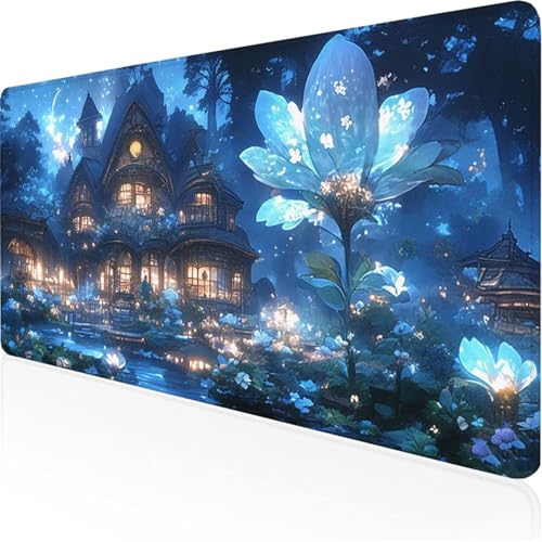 Schreibtischunterlage Blau Mauspad Haus Rutschfeste Mausmatte Leicht, Reinigen,Wasserdichte Multifunktionales für /Haus/Deko Erweiterter Großer Schreibtisch Schutz Gaming Teppich 1600x800x3mm XY-248 von Ynulann