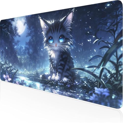 Schreibtischunterlage Grau Mauspad Karikatur rutschfeste Mausmatte Leicht, Reinigen,wasserdichte Multifunktionales Mousepad für/Haus/Deko Großer Schreibtisch Schutz Gaming Teppich 700x300x3mm XY-284 von Ynulann