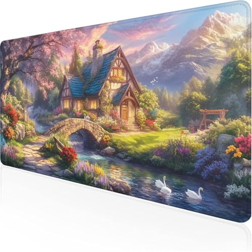 Schreibtischunterlage Grün Mauspad Holzhaus rutschfeste Mausmatte Leicht, Reinigen,wasserdichte Multifunktionales Mousepad für/Haus/Deko Großer Schreibtisch Schutz Gaming Teppich 600x300x3mm XY-102 Schreibtischunterlage Grün Mauspad Holzhaus rutschfeste Mausmatte Leicht, Reinigen,wasserdichte Multifunktionales Mousepad für/Haus/Deko Großer Schreibtisch Schutz Gaming Teppich 600x300x3mm XY-102 von Ynulann