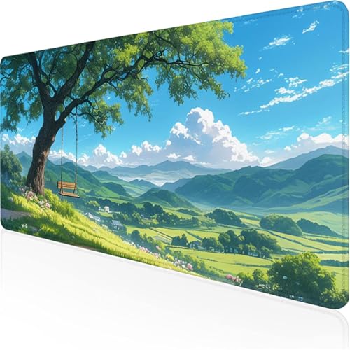 Schreibtischunterlage Grün Mauspad Pflanzen (2) Rutschfeste Mausmatte Leicht, Reinigen,Wasserdichte Multifunktionales Mousepad für Büro/Haus/Deko Großer Schreibtisch Gaming Teppich 800x300x3mm XY-158 von Ynulann