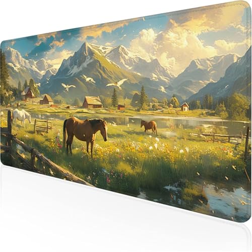 Schreibtischunterlage Grün Mauspad Tiere (3) rutschfeste Mausmatte Leicht, Reinigen,wasserdichte Multifunktionales Mousepad für Büro/Haus/Deko Großer Schreibtisch Gaming Teppich 1400x600x3mm XY-802 von Ynulann
