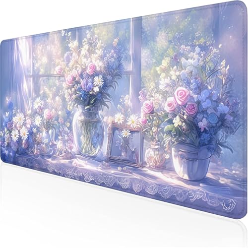 Schreibtischunterlage Lila Mauspad Fensterbank rutschfeste Mausmatte Leicht, Reinigen,wasserdichte Multifunktionales Mousepad für Büro/Haus/Deko Großer Schreibtisch Gaming Teppich 700x300x3mm XY-90 von Ynulann
