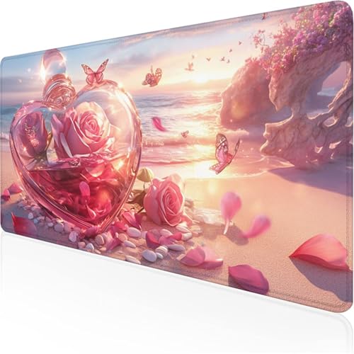 Schreibtischunterlage Rosa Mauspad Strand Rutschfeste Mausmatte Leicht, Reinigen,Wasserdichte Multifunktionales für /Haus/Deko Erweiterter Großer Schreibtisch Schutz Gaming Teppich 800x400x3mm XY-28 Schreibtischunterlage Rosa Mauspad Strand Rutschfeste Mausmatte Leicht, Reinigen,Wasserdichte Multifunktionales für /Haus/Deko Erweiterter Großer Schreibtisch Schutz Gaming Teppich 800x400x3mm XY-28 von Ynulann