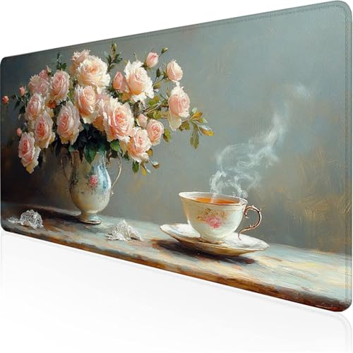 Schreibtischunterlage Rosa Mauspad Vase Rutschfeste Mausmatte Leicht, Reinigen,Wasserdichte Multifunktionales für Büro/Haus/Deko Erweiterter Großer Schreibtisch Schutz Gaming Teppich 700x300x3mm XY-92 Schreibtischunterlage Rosa Mauspad Vase Rutschfeste Mausmatte Leicht, Reinigen,Wasserdichte Multifunktionales für Büro/Haus/Deko Erweiterter Großer Schreibtisch Schutz Gaming Teppich 700x300x3mm XY-92 von Ynulann