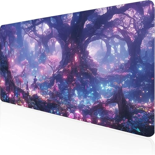 Schreibtischunterlage Rosa Mauspad Wälder (2) rutschfeste Mausmatte Leicht, Reinigen,wasserdichte Multifunktionales Mousepad für Büro/Haus/Deko Großer Schreibtisch Gaming Teppich 700x300x3mm XY-544 von Ynulann