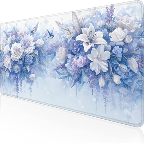 Schreibtischunterlage Weiß Mauspad Blume Rutschfeste Mausmatte Leicht, Reinigen,Wasserdichte Multifunktionales für Büro/Haus/Deko Erweiterter Großer Schreibtisch Schutz Gaming Teppich 900x300x3mm XY-4 Schreibtischunterlage Weiß Mauspad Blume Rutschfeste Mausmatte Leicht, Reinigen,Wasserdichte Multifunktionales für Büro/Haus/Deko Erweiterter Großer Schreibtisch Schutz Gaming Teppich 900x300x3mm XY-4 von Ynulann