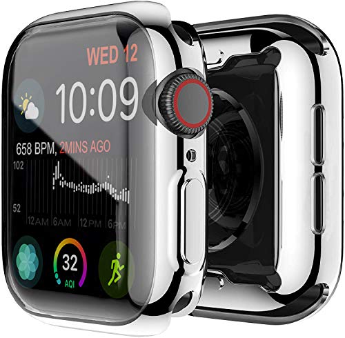 Yolin [2-Stück] All-Around TPU Displayschutz Kompatibel mit Apple Watch Series 6/ SE/Series 5 / Series 4 40mm, Ultradünne Weiche Schutzhülle für iwatch 40mm (1 Silber + 1 Transparent) von YoLin