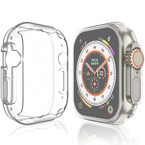 Yolin [2-Stück] All-Around TPU Displayschutz Kompatibel mit Apple Watch Ultra 2(2023) / Ultra 49mm, Ultradünne Weiche Schutzhülle für iwatch 49mm (2 Transparent) von YoLin