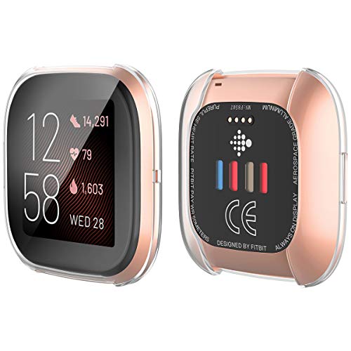 Yolin [2-Stück] All-Around TPU Displayschutz Kompatibel mit Fitbit Versa 2, Ultradünne Weiche Schutzhülle für Fitbit Versa 2 (2 Transparent) von YoLin