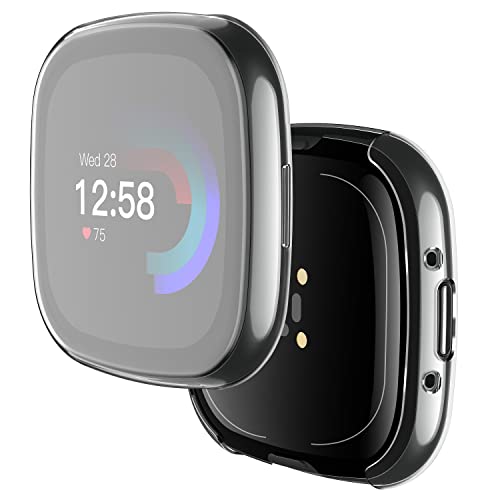 Yolin [2-Stück] All-Around TPU Displayschutz Kompatibel mit Fitbit Versa 4 / Fitbit Sense 2, Ultradünne Weiche Schutzhülle für Fitbit Versa 4 / Fitbit Sense 2 (2 Transparent) von YoLin