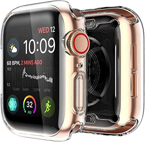 Yolin [2er-Pack] Rundum-TPU-Displayschutzfolie kompatibel mit Apple Watch Serie 6/SE/Serie 5/Serie 4 44 mm, weiche Schutzhülle für iWatch 44 mm (2 transparent) von YoLin