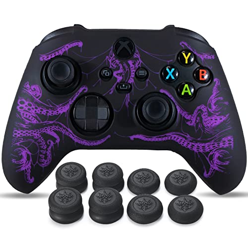 YoRHa Silikonhülle für Xbox Series X/S Controller x 1 (Cthulhu Purple) mit exklusiven Daumengriffen x 8 von YoRHa