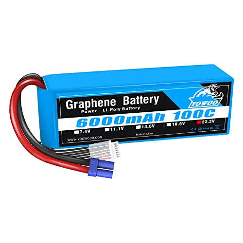 YOWOO Graphen Lipo Akku 6S 6000mAh 22.2V 100C mit EC5 Stecker RC Akkus für Mikado LOGO500, Align 7.2 700L Yak 54 T-REX, Align T-REX 550/ 700E F3C/ 800E RC DJI Flugzeug Auto LKW Boot YOWOO Graphen Lipo Akku 6S 6000mAh 22.2V 100C mit EC5 Stecker RC Akkus für Mikado LOGO500, Align 7.2 700L Yak 54 T-REX, Align T-REX 550/ 700E F3C/ 800E RC DJI Flugzeug Auto LKW Boot von YoWoo Power